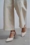 Women's Beige Patent Leather Mini Pointed Toe Evening Dress 5 cm Short Thin Heeled Shoes