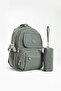 Unisex Clinker School Bag with Pen Holder and Gorilla Keychain Gift High School Middle School Backpack School Bag