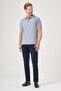 Blue Polo Collar Short Sleeve Relaxed Fit Flexible Non-Fraying Collar Technology T-Shirt 1011260177 - 2