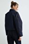 Zippered Oversized Denim Jacket - 8