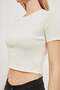 Women's Crew Neck Short Sleeve Stone Crop T-Shirt - 4