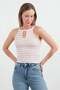 Halter Neckline Body with Striped Ring Detail