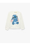 Licensed Long Sleeve Crew Neck Stitch Printed Embroidered Sweatshirt - 4