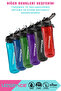 1000ml New Collection Large Size Silicone Straw Tritan Water Bottle with Measuring Scale Transparent Body and Hand Strap, Bpa Free, Odor Free - 7