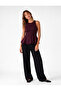 Slim Fit Crew Neck Sleeveless Peplum Blouse