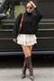 Women's Black Turtleneck Textured Sweater Mg2197