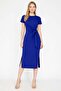Short Sleeve Bow Tie Detail Modal Dress - 2