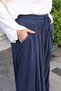 Women's Cupra Modal Elastic Waist Adjustable Lace-Up Trousers-Skirt 1219 Navy Blue - Premium Series - 3