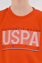 4-15 Years Old Licensed Us Polo Assn Boys Team-Orange - 4