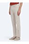 Beige Woven Slim Fit Casual Cotton Blend Trousers - 3