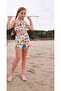 Nora Alcor Patterned Girls' Crop Top Shorts Set of 2