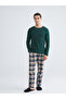 Navy Blue Standard Fit Men's Pajama Set - 2