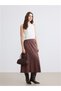 Alita City Suede Look Flared Skirt with Zipper at Waist - 2