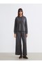 Gray Corded Fabric Lace-Up Women's Hoodie - 2