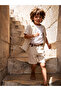 Trendlucky Boys' Regular Fit Gabardine Shorts with Belt in Contrast Color