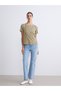 Alita City with a Difference of Color, Lcw Everyday Khaki Raschel Plain Double Breasted Short Sleeve Women's Blouse - 2