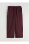 Alita City Lcw Vision Burgundy Wide Leg Women's Trousers with Elastic Waist - 2