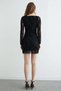 Velvet Detailed Mini Length Transparent Dress - 8