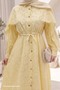 Embroidered Lined Yellow Dress - 2