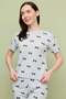 Bow Patterned Crew Neck Shorts Pajama Set - 2