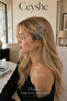 Pinterest 2-Piece Wavy Imported Shiny Dark Gray Silver Plated Thick Metal Buckle Snap Hair Clip - 6