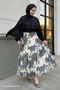 Black Suit with Ruffle Blouse and Skirt - 4