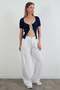 Ribbed Tie-Up Knitwear Blouse - 2