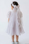 Girl's Evening Dress, Watermelon Sleeves, Bow Detail, Pearls, 1-6 Years, Powder - 2