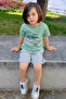 Boy's Shorts Set with Retro Car Print, Ages 1.5-5, Mint Green - 5