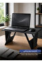 Foldable Laptop Desk Stand Portable Computer Table for Bed & Sofa Adjustable Laptop Tablet Holder with Storage Design Black - 3