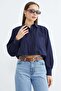 Buttoned Single Pocket Crop Shirt - 2