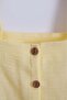 Baby Girl 100% Cotton Muslin 2-Piece Summer Strap Shorts Set - Yellow - 3