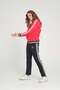 Women's Sportswear Red Zippered Long Sleeve Tracksuit Set with Pockets - 7663 - 3