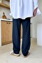 Double Pleated Fabric Trousers Navy Blue - 2