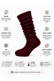 Socks Burgundy Color Women's Wool Knee-High Socks