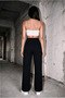 Women's High Waist Pleated Buttoned Stretch Fabric Flexible Comfortable Fit Palazzo Pants - 8