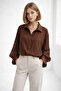 Women's Trendy Shirt with Gathered Sleeves 20373