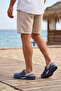 Terra Strata: Men's Double Sole Navy Blue-Grey Comfort Clog Men's Slippers - Sporty with Buckle Back Strap - 6