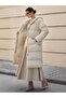 Women's Beige Hooded Long Puffer Coat - 2