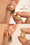 Summer Themed Seashell Model Gold Color 2-Piece Earring Set
