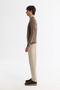 Men's Mink Crew Neck Textured Knitwear Regular Fit Sweater E005110 - 4