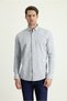 Long Sleeve Slim Fit Slim Fit Linen Look Cotton Sports Button Collar Shirt - 3