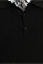 Polo Collar Regular Fit Patterned Cotton Knit Sweater - 7