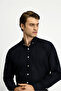 Long Sleeve Regular Fit Buttoned Collar Cotton Linen Shirt