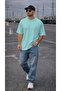 Men's Mint Basic Plain Unprinted Oversize Salas T-Shirt - 6