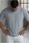 Men's Grimelange Basic Plain Unprinted Oversize Salas T-Shirt - 2