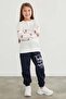 3 Thread Letter Printed Girls' Sweatpants - 2