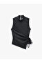Slim Fit Tie-Up Double-Breasted Striped High-Neck Sleeveless Blouse - 6