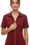 Women's Short Sleeve Double Zipper Mini Modal Dress - 4