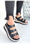 Jatay Black Skin Sandals